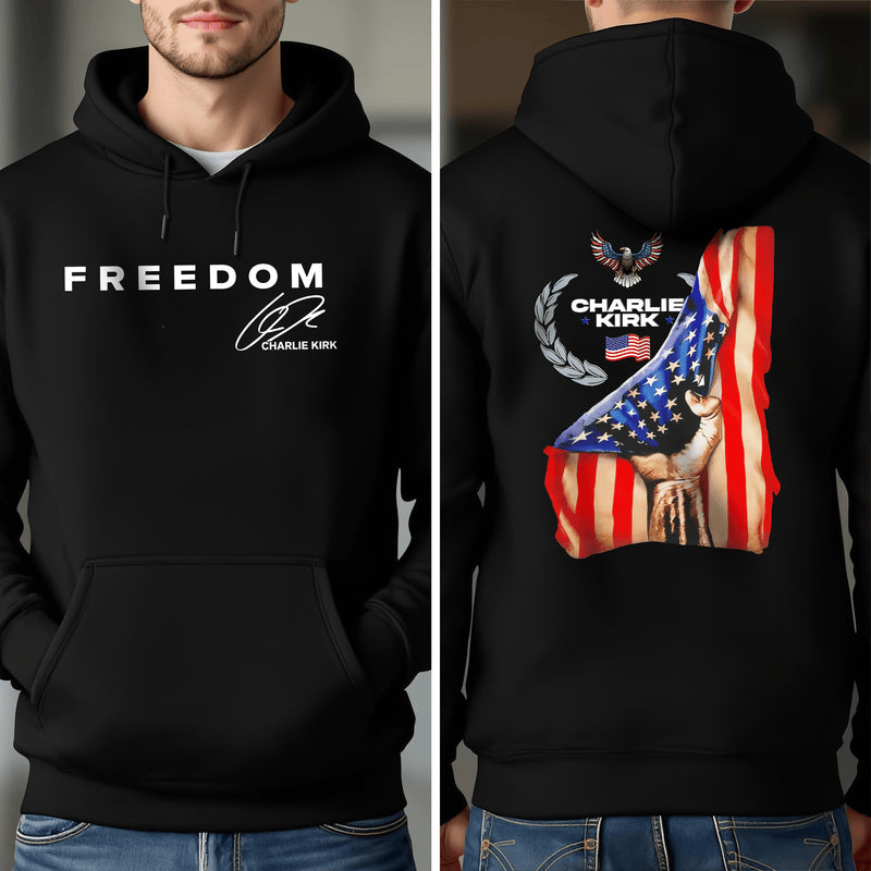 America Flag Charlie Kirk Hoodie A True Patriot Hoodie Charlie Kirk Pull Over Tribute Gift for Supporters