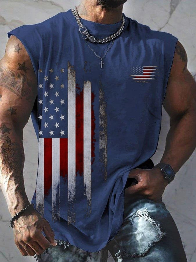 American Flag Independence Day Tank Top Patriotic Apparel Gifts For Dad - Image 3