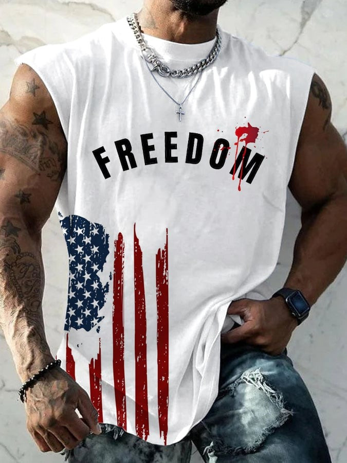 Charlie Kirk Freedom Men's Tank Top Charlie Kirk Shooters American Flag Memorial Clothes