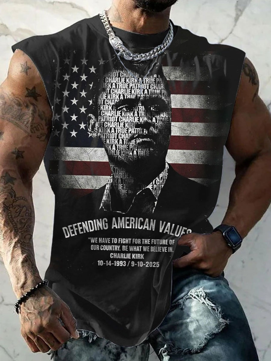 Charlie Kirk Merch Freedom Muscle Tank Defending American Values Charlie Kirk Clothing Gifts