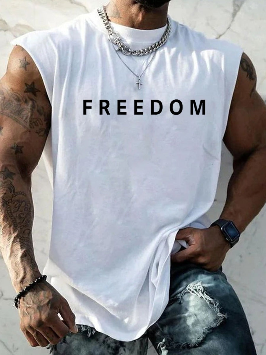 Charlie Kirk Merch Men's Freedom Is Not Free R.I.P Charlie Kirk Sleeveless Vests Gifts For Patriots