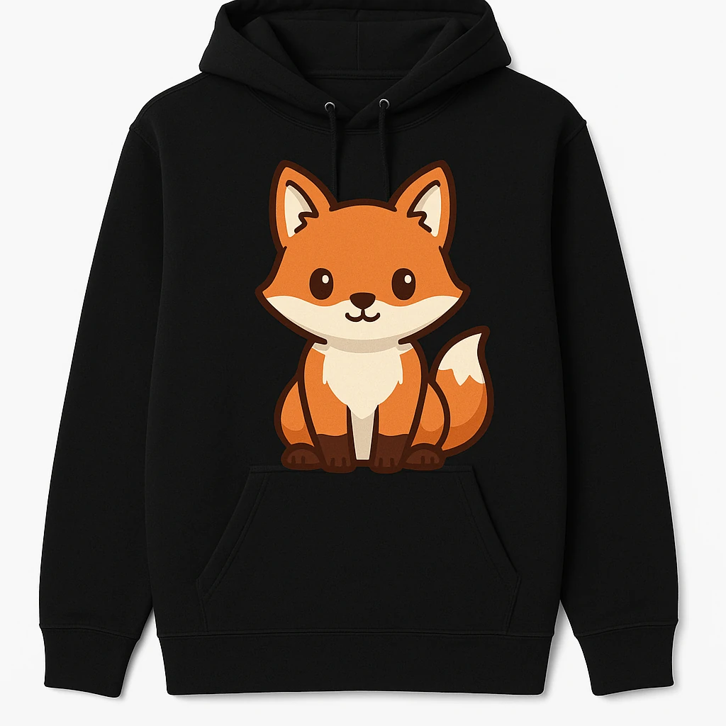 Unisex Hoodie with Cute Fox Design - Cozy and Stylish