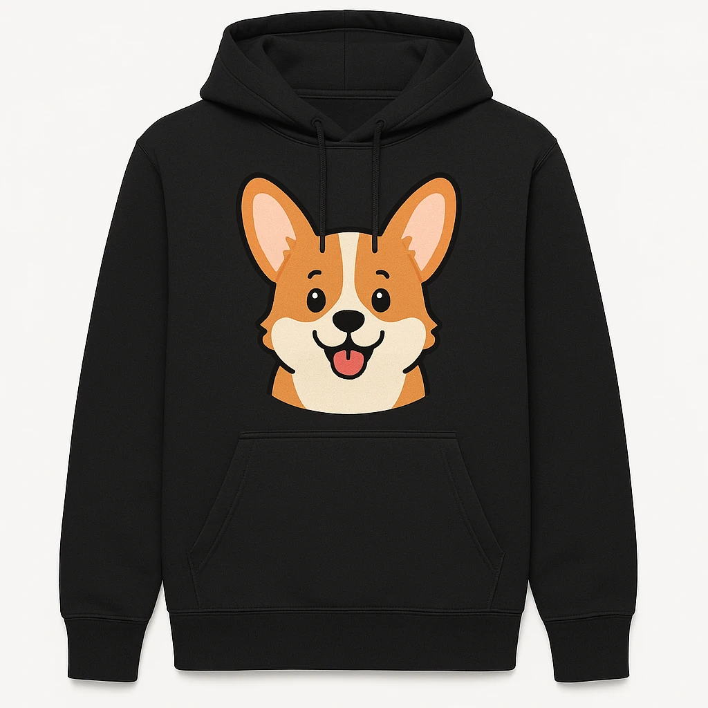 Unisex Hoodie with Cute Corgi Design - Perfect for Casual Wear