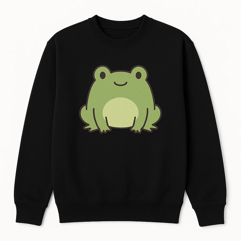 Unisex Sweatshirt with Cute Frog Image Design - Cozy & Stylish