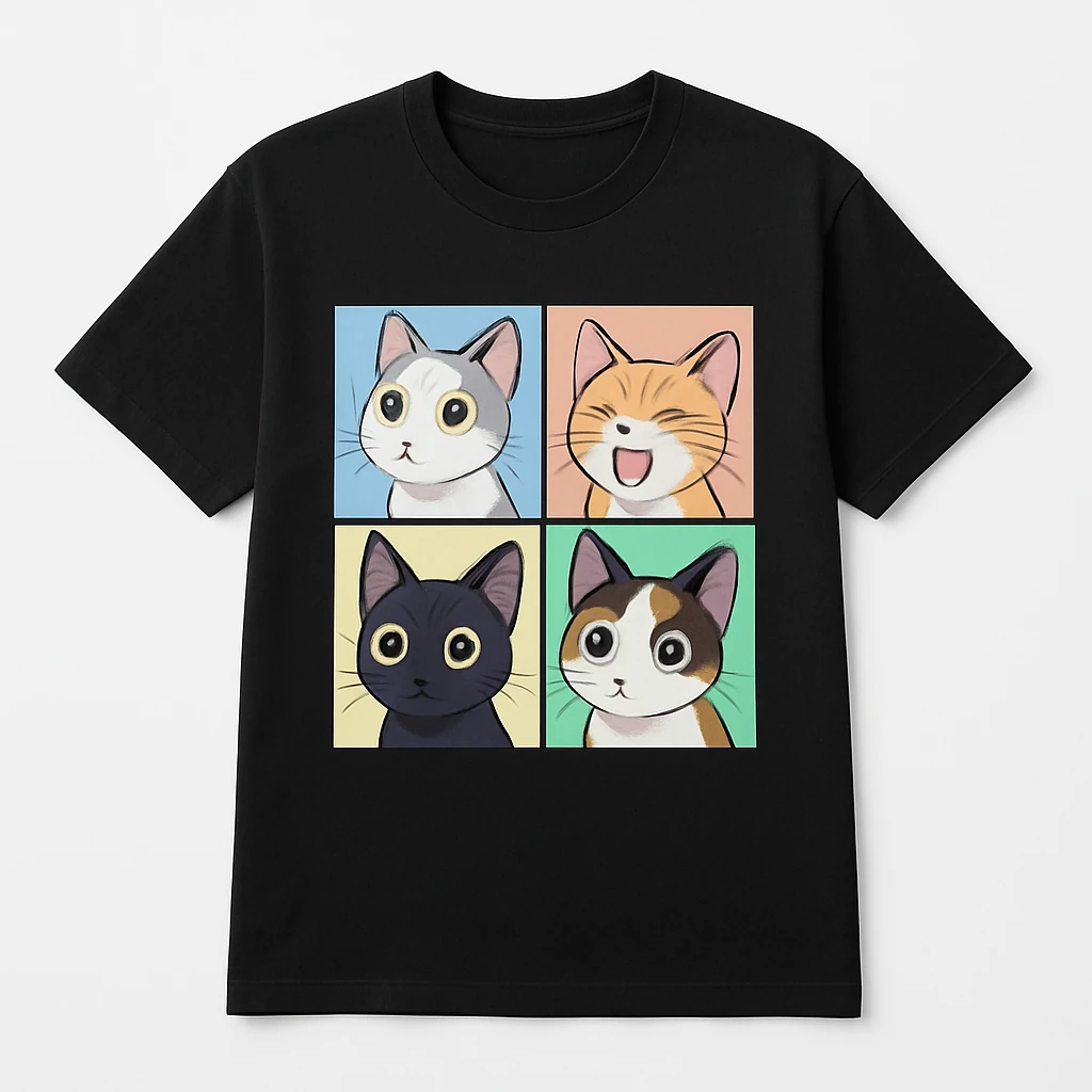 Unisex Anime Cat Pictures T-Shirt - Fun and Stylish Design