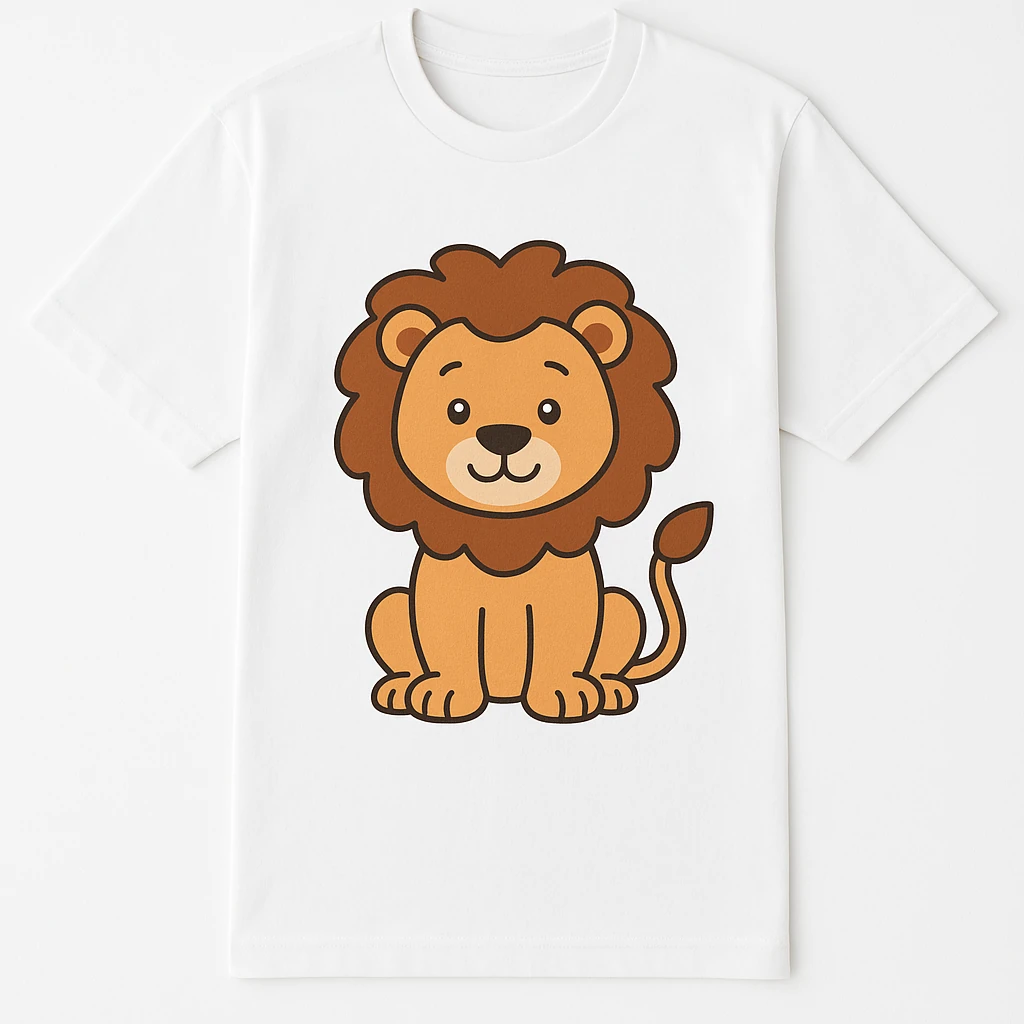 Unisex Cartoon Lion T-Shirt - Fun and Playful Graphic Tee