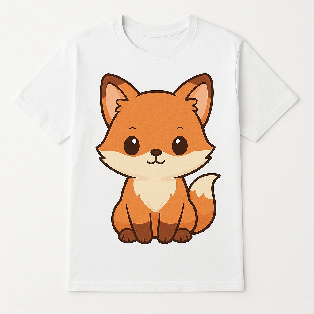 Unisex T-Shirt with Cute Fox Design - Casual and Playful Style
